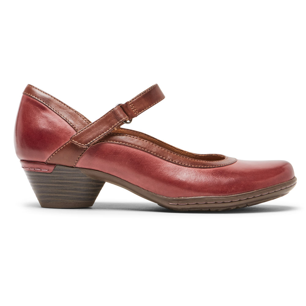 Zapatos Bajos Rockport Mujer Mexico - Cobb Hill Laurel Mary Jane Rojos - ZNVEQ2847